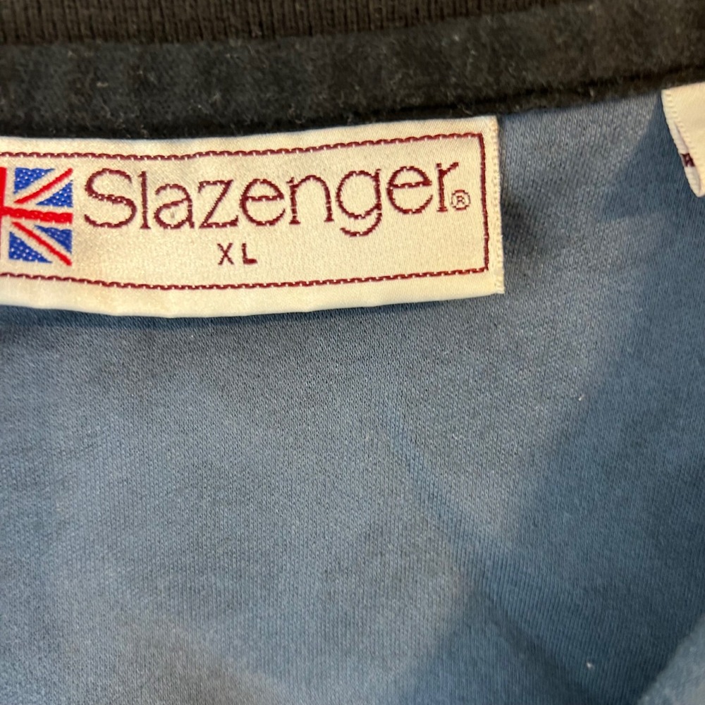Slazenger Mens Golf Polo Shirt XL Blue Black Polka Dot Golf Club Embroidered - Picture 5 of 13